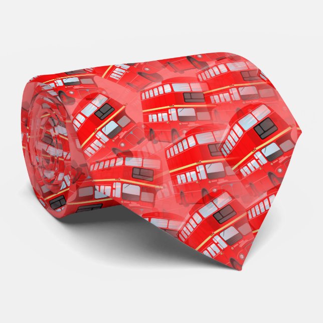 Red London Buses Tie (Rolled)