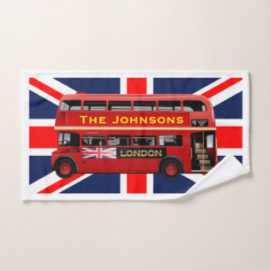 Red London Double Decker Bus Bath Towel Set