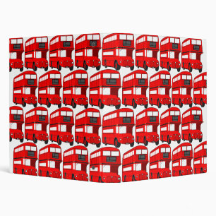 Red London Double Decker Bus Wallpaper Binder