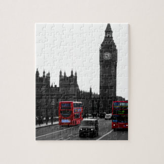 red London Tour bus and Big Ben Jigsaw Puzzle