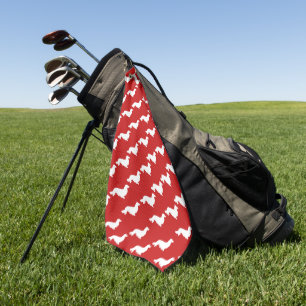 Red Long Hair Dachshund Golf Towel