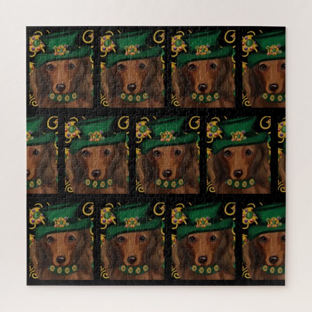 Red Long Haired Dachshund      Jigsaw Puzzle (Vertical)