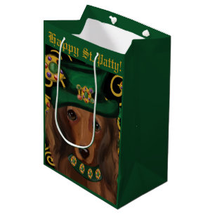Red Long Haired Dachshund     Medium Gift Bag
