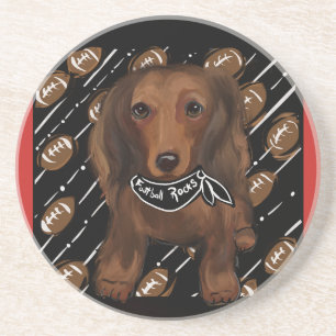 Red  Long haired Doxies   Coaster