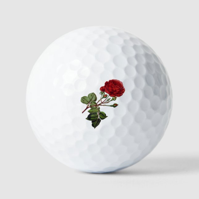 Red Long Stem Rose Golf Balls (Front)