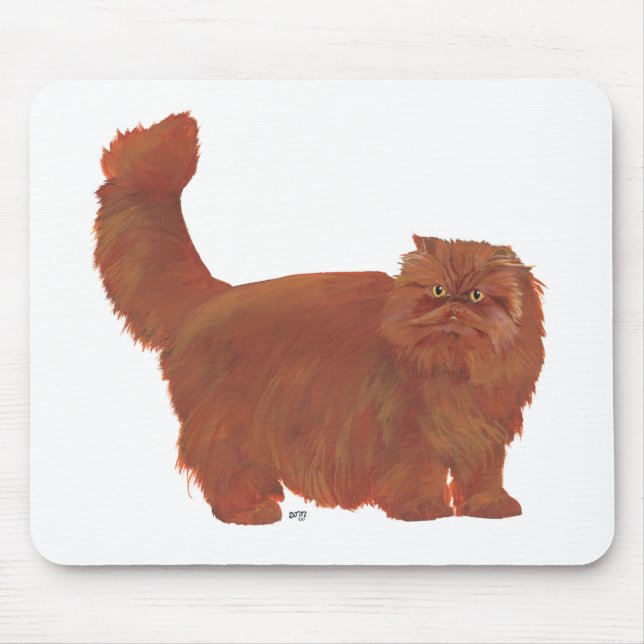 Red Longhair Persian Cat Mouse Pad (Front)