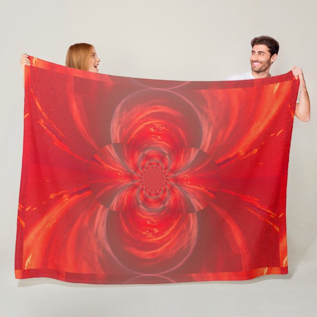 Red Lotus Fleece Blanket (In Situ)