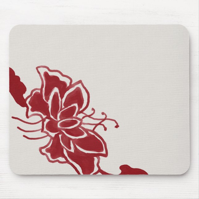 Red Lotus Flower Mousepad (Front)