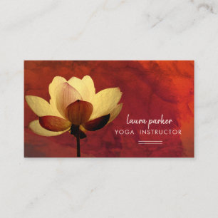 Red Lotus Yoga Instructor Meditation Zen Paint Business Card