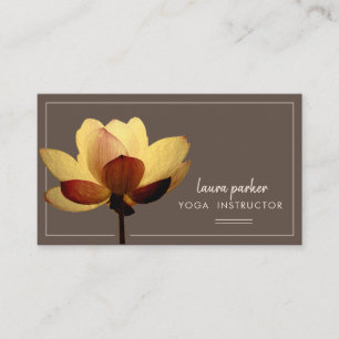Red Lotus Yoga Instructor Meditation Zen Vintage Business Card