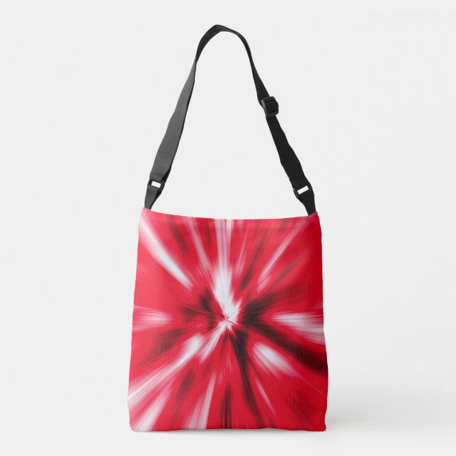 Red Love Burst Tie Dye Customize Personalize Crossbody Bag (Back)