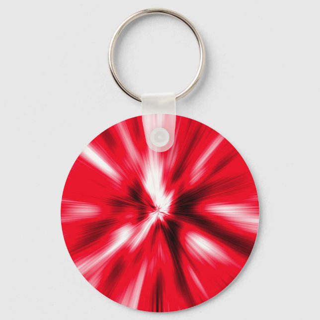 Red Love Burst Tie Dye Customize Personalize Keychain (Front)
