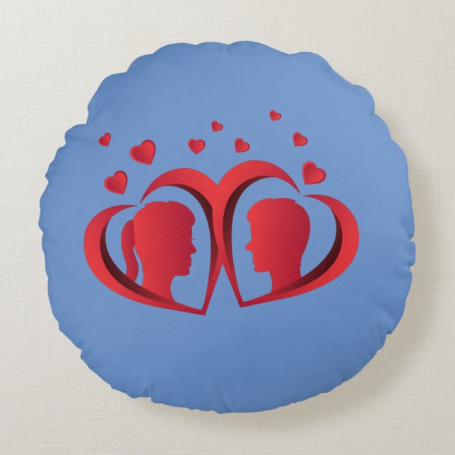 Red Love Couple Pillow Romantic Home Decor Accent (Front)