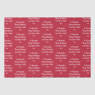 Red Love From Santa Personalized Christmas Tissue Paper