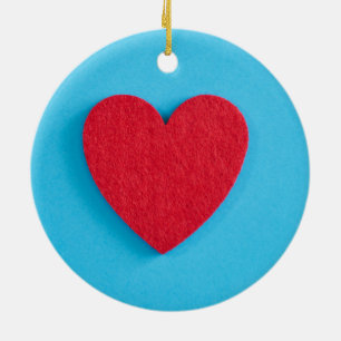 Red Love Heart Ceramic Ornament