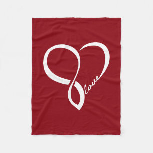 Red Love Heart Fleece Blanket