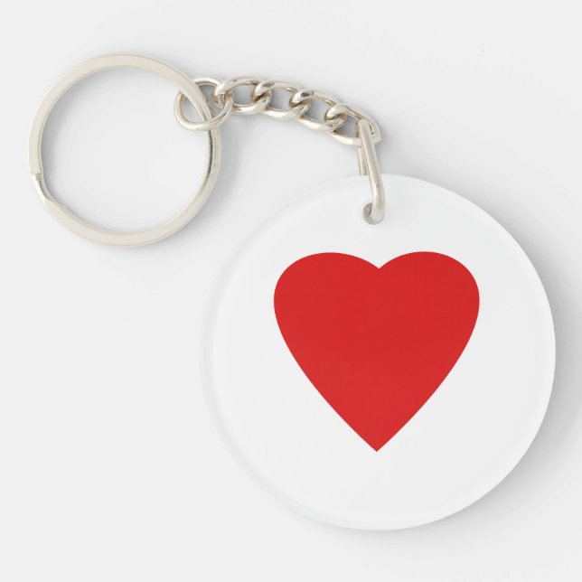 Red Love Heart. Keychain (Front)