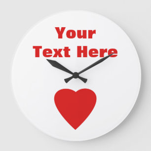 Red Love Heart. Large Clock