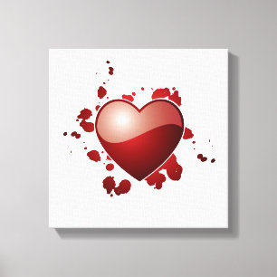 Red Love Heart Symbol Canvas Print