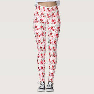 Red love hearts and arrow leggings
