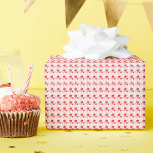 Red love hearts and arrow wrapping paper