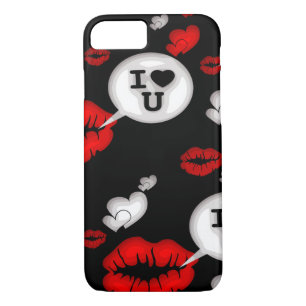 Red Love Hearts And Lips Case-Mate iPhone Case
