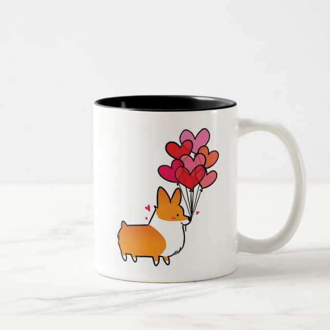 Red Love & Hearts Corgi Mug | CorgiThings (Right)