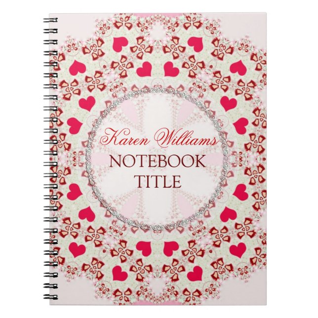 Red Love Hearts Country Lace Carnet (Devant)