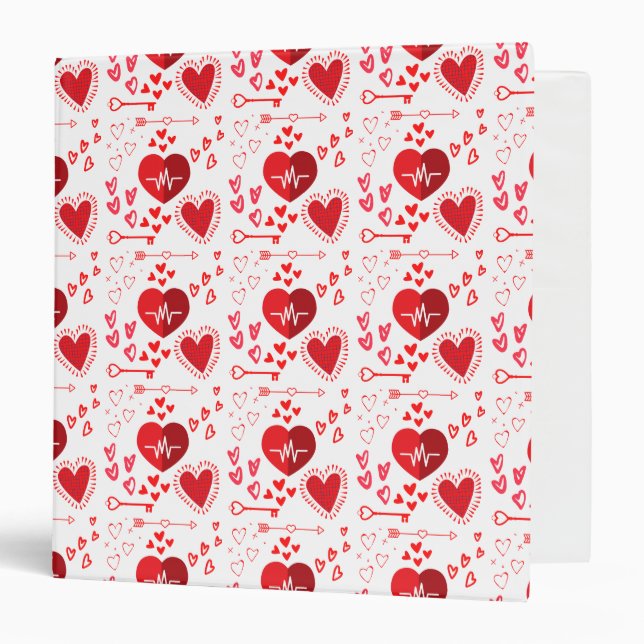 Red love hearts cute binder (Front/Inside)