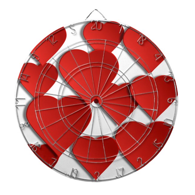 Red Love Hearts Dartboard (Front)