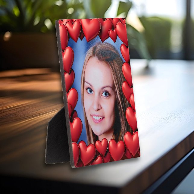 Red Love Hearts Framed Photo Personalized Plaque (Creator Uploaded)