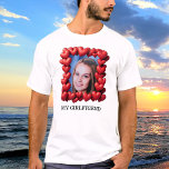 Red Love Hearts Framed Photo Text Personalized T-Shirt<br><div class="desc">Upload a photo, customize the text, and easily create your personalized t-shirt. For best image-centring results, please use a square image. Click EDIT, then select text to change the text colour. You can TRANSFER this DESIGN on other Zazzle products and adjust it to fit most Zazzle items. Thank you for...</div>