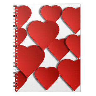 Red Love Hearts Notebook
