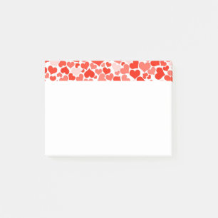 Red Love Hearts Pattern Post-it Notes