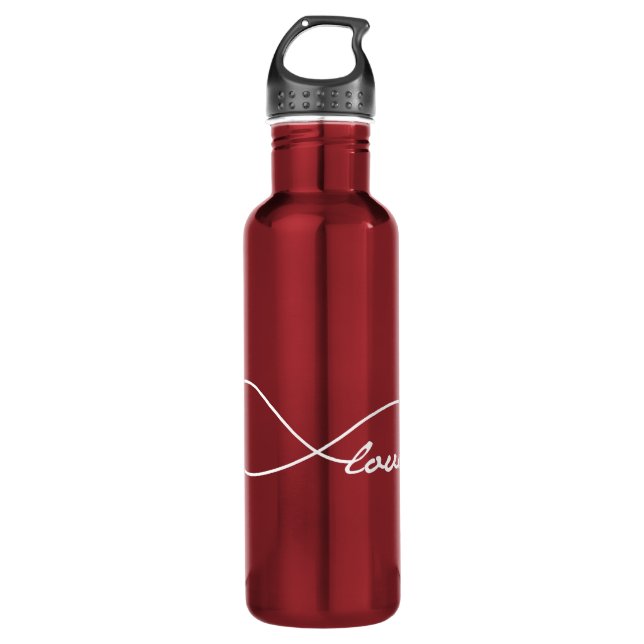 Red Love Infinity 710 Ml Water Bottle (Front)