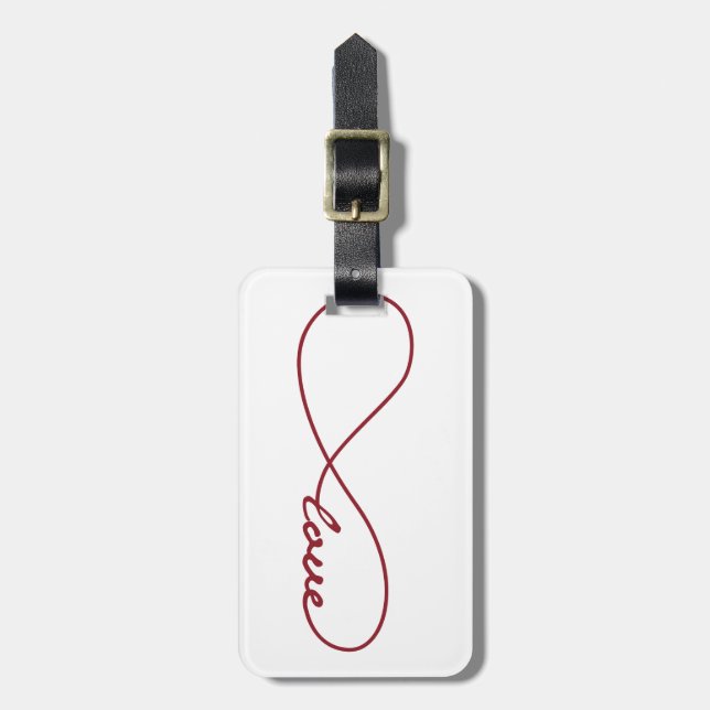 Red Love Infinity Luggage Tag (Front Vertical)