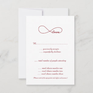 Red Love Infinity Wedding Cartes RSVP