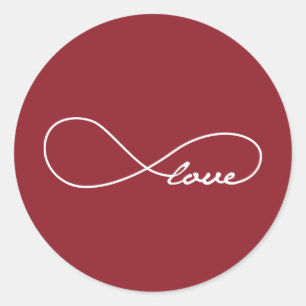 Red Love Infinity Wedding Stickers