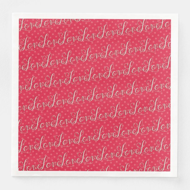 Red LOVE LOVE LOVE Napkin (Front)
