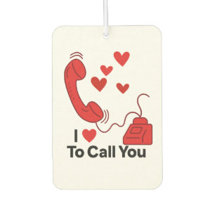 Red Love Phone – Cute Retro Call Illustration Air Freshener
