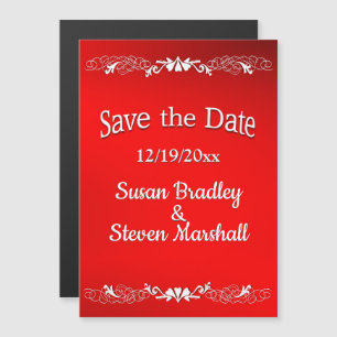 Red Love Save the Date Magnetic Invitation