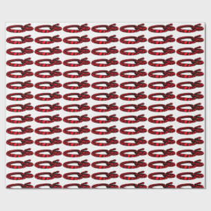 Red Love Snake Wrapping Paper