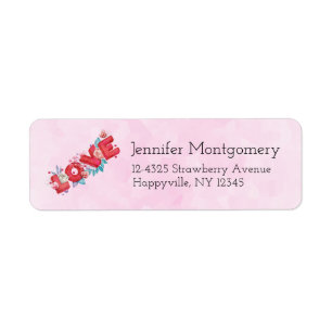 Red Love Text in Bold Block Letters Watercolor