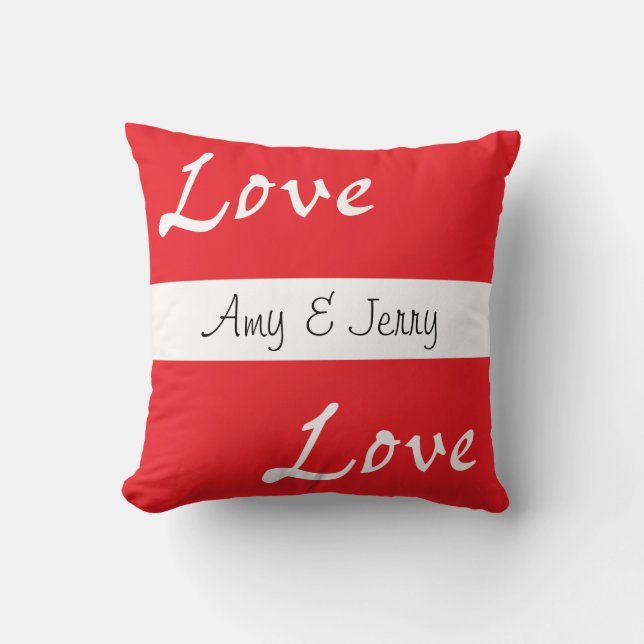 Red Love Throw Pillow (Front)