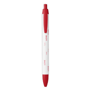 Red Love Trim Pen, Black Ink Pen