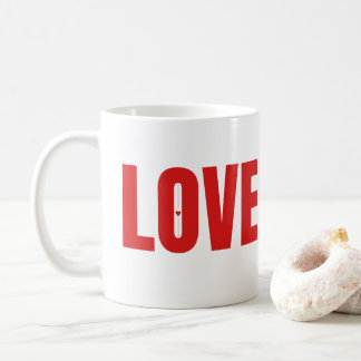 Red LOVE Typography Coffee Mug