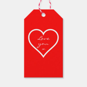Red Love You Gift Tag