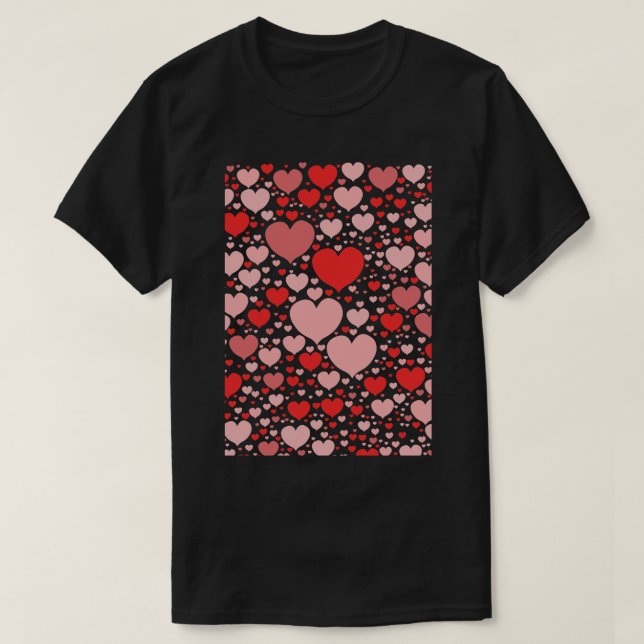 Red Lovely Hearts 2 T-Shirt (Design Front)