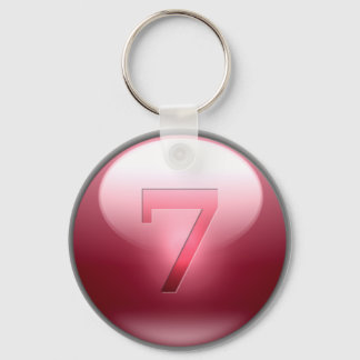Red Lucky 7 Keychain