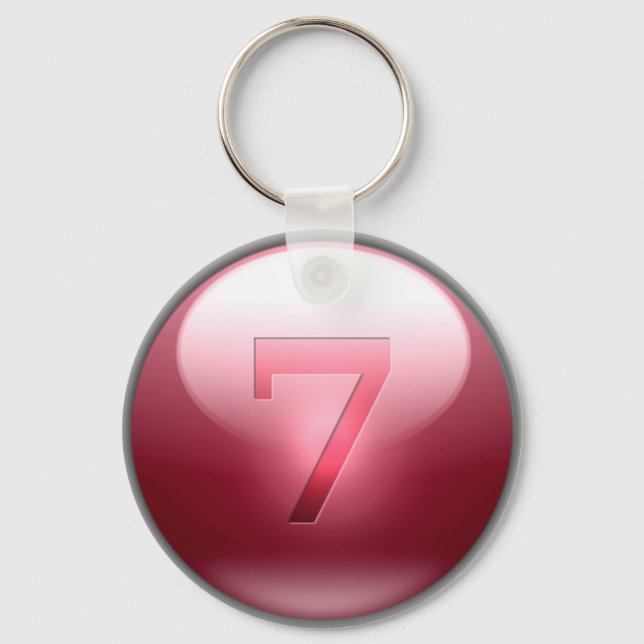 Red Lucky 7 Keychain (Front)